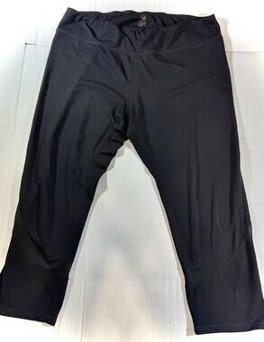 GAIAM Women's Black Pants XXL Wide Leg 22 inseam Mesh Detail Relaxed